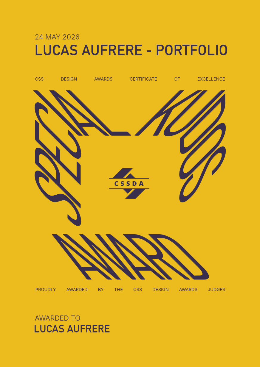 Special Kudos — CSS Design Awards, distinction remportée par le studio web Fyconic